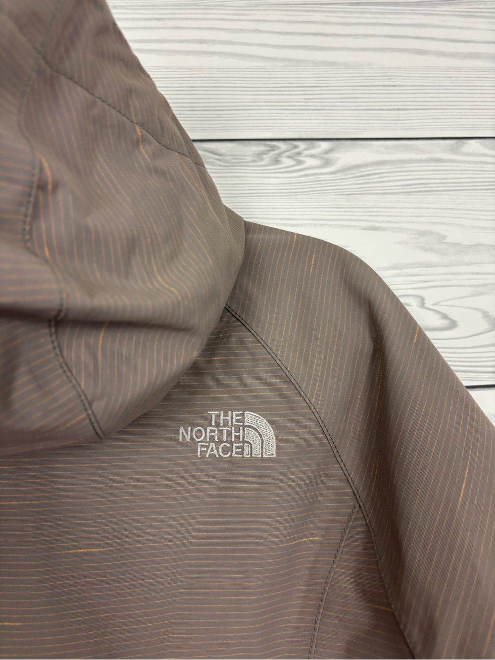 The North Face tan/gray stripe DryVent rain jacket size small - Picture 13 of 15